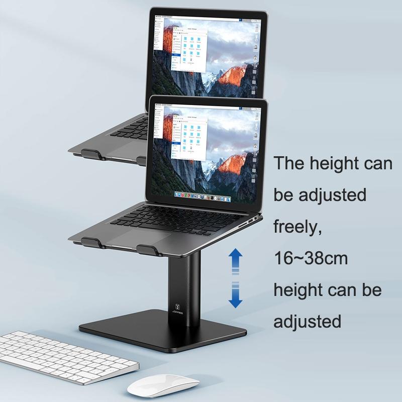 Black Portable Aluminum Laptop Support - Lifting and Raising