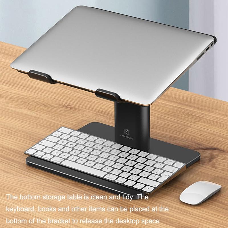Black Portable Aluminum Laptop Support - Lifting and Raising