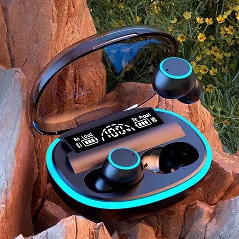 Wireless Bluetooth Earphones with Noise Reduction and Power Bank Function - Black