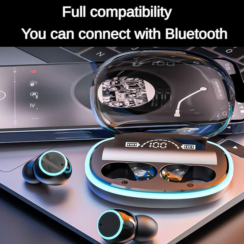Wireless Bluetooth Earphones with Noise Reduction and Power Bank Function - Black