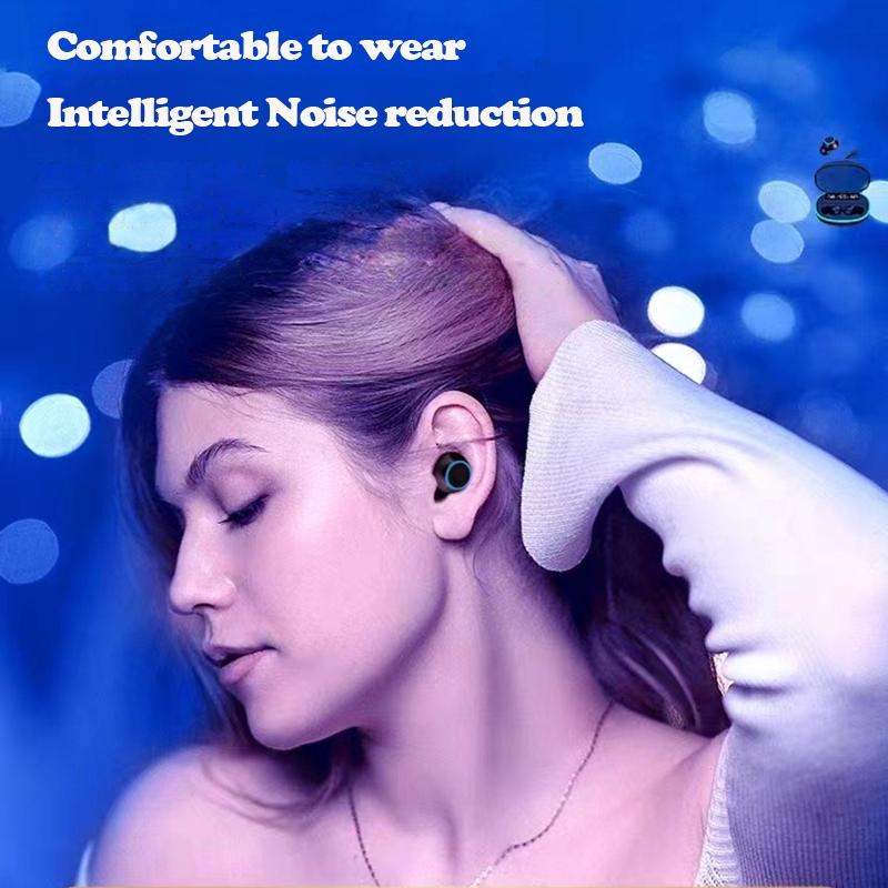 Wireless Bluetooth Earphones with Noise Reduction and Power Bank Function - Black