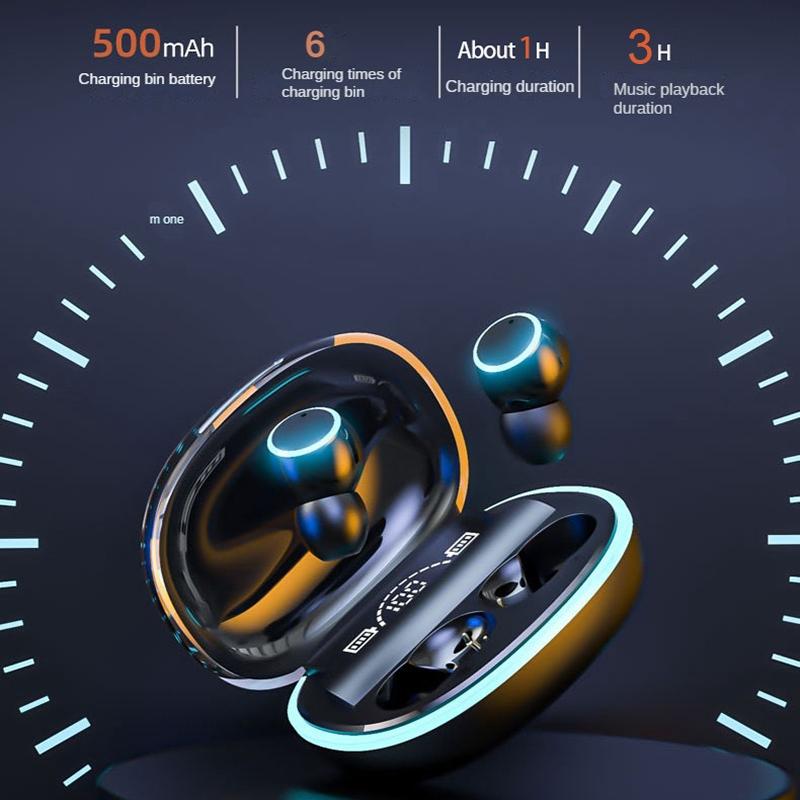 Wireless Bluetooth Earphones with Noise Reduction and Power Bank Function - Black