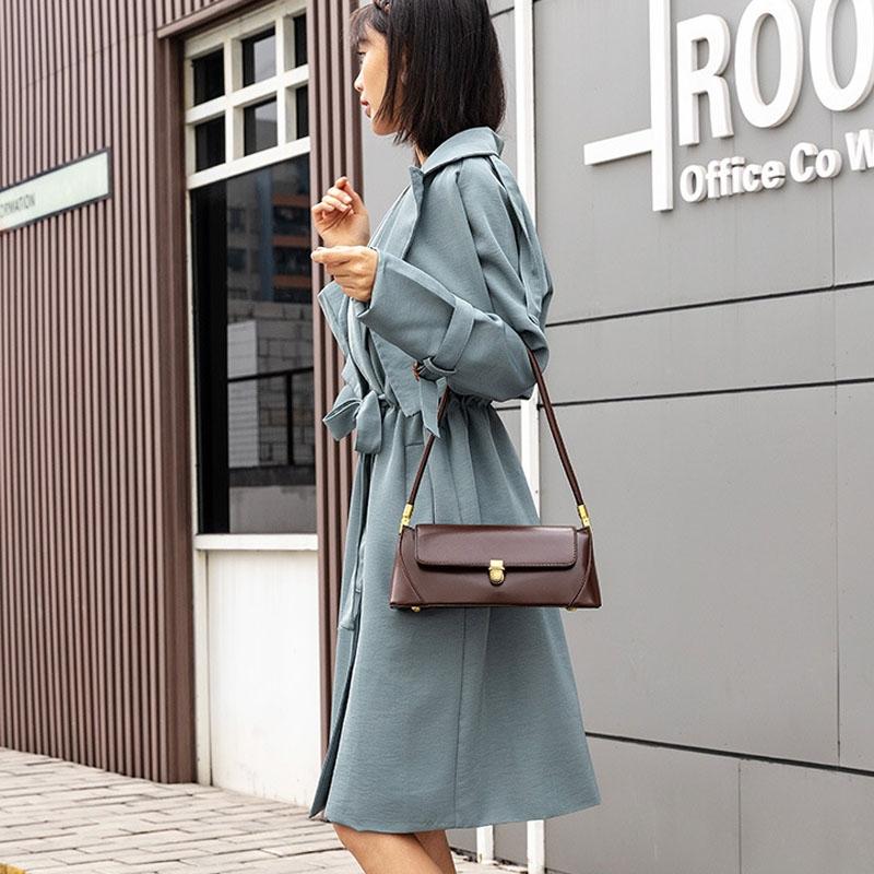 Vintage Women Shoulder Bag - Olive Black