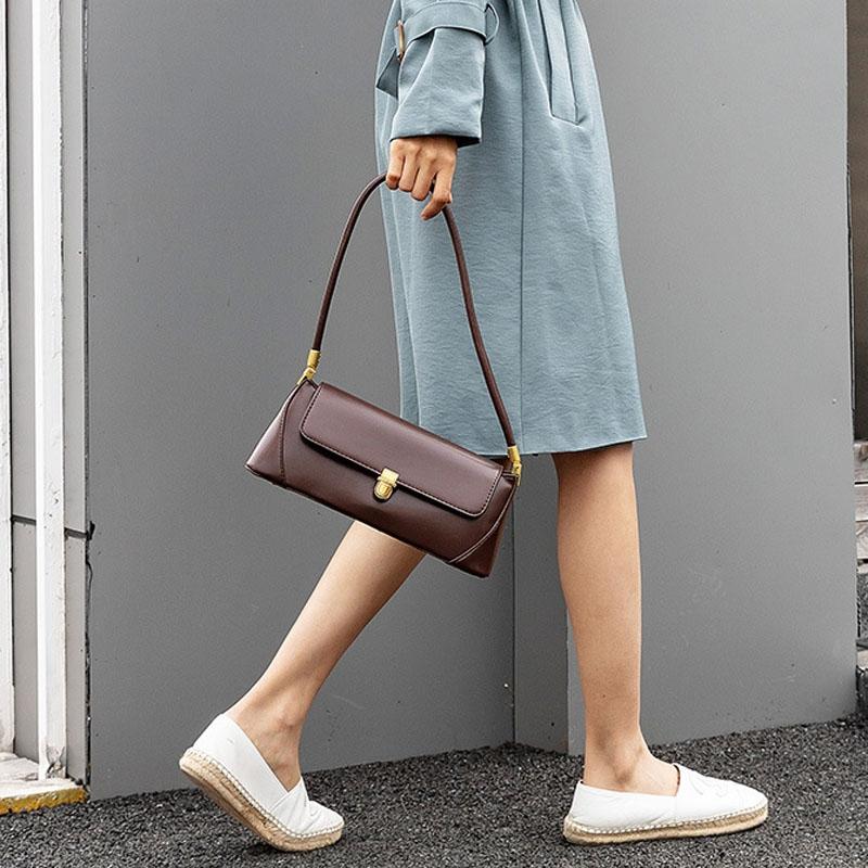 Vintage Women Shoulder Bag - Olive Black