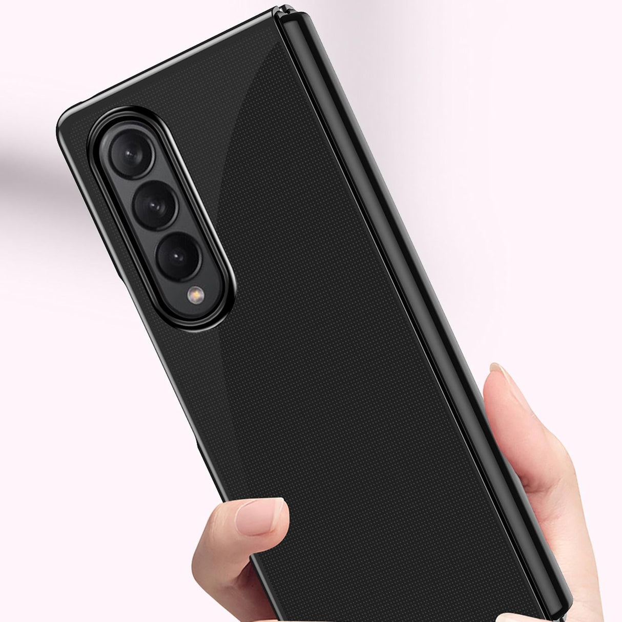 For Samsung Galaxy Z Fold4 5G Shockproof Clear Phone Case - Rose Gold