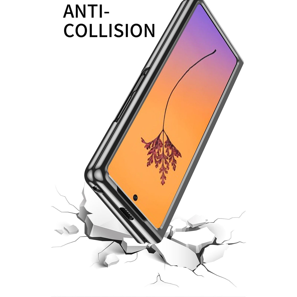 For Samsung Galaxy Z Fold4 5G Shockproof Clear Phone Case - Rose Gold