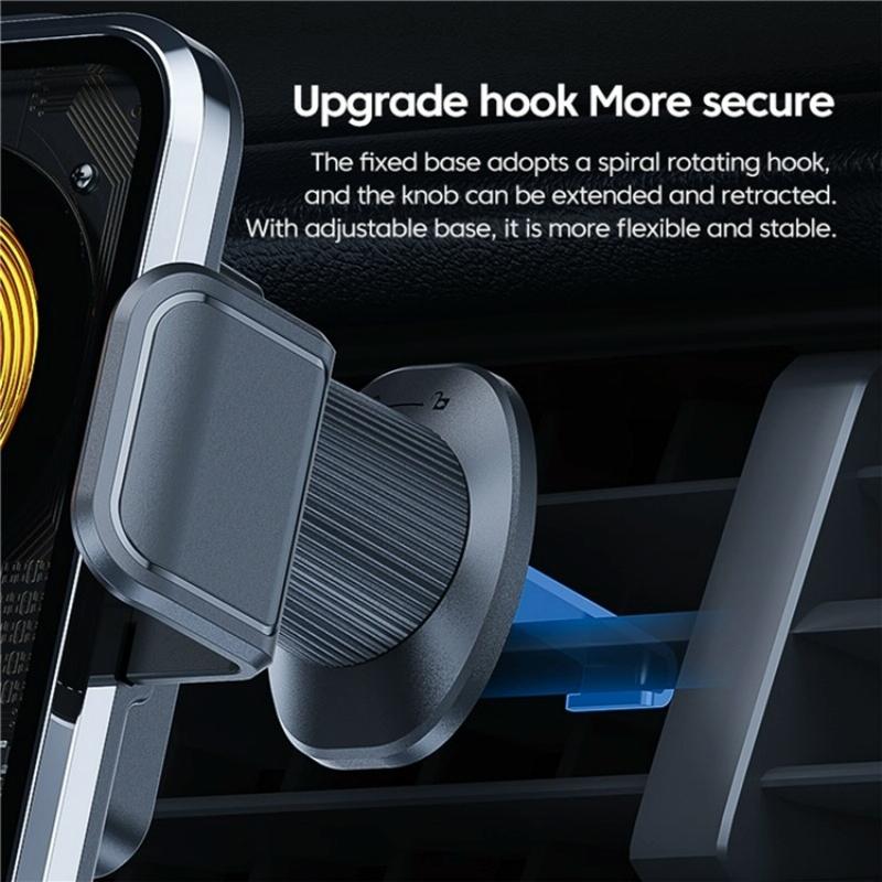 High Power Car Wireless Charger with Phone Bracket - Transparent 66w