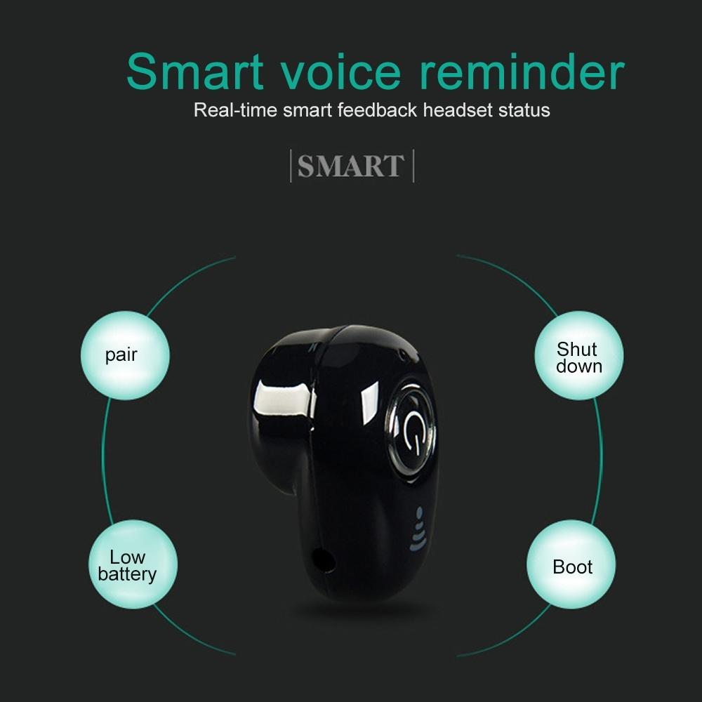 Mini Bluetooth Earphone with Mic - S650 Gen 2 - Black