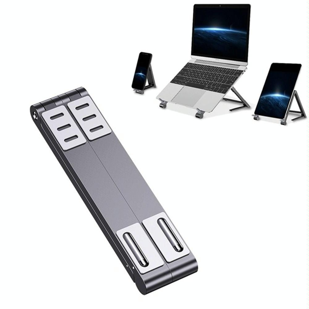 Foldable Metal Laptop Stand for Cooling and Ergonomic - Gray