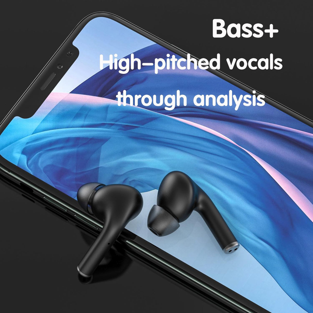 Wireless Sport Earphones with Touch Control and Mic - Bluetooth 5.0 Stereo Bass - Black