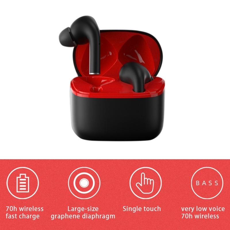 Wireless Sport Earphones with Touch Control and Mic - Bluetooth 5.0 Stereo Bass - Black