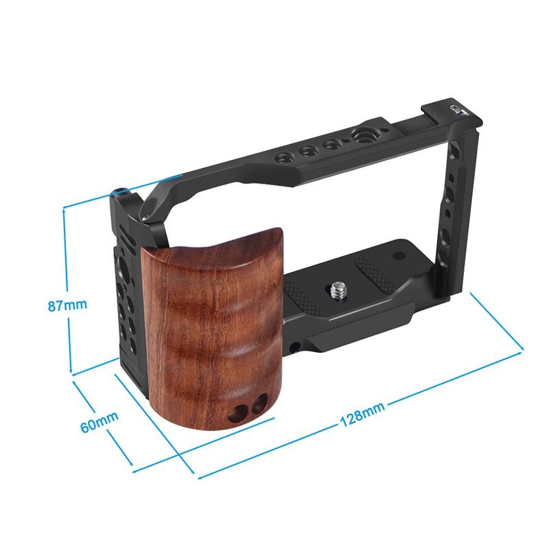 Wooden Handle Alloy Rabbit Cage For Sony Zv-E10 Camera - Black