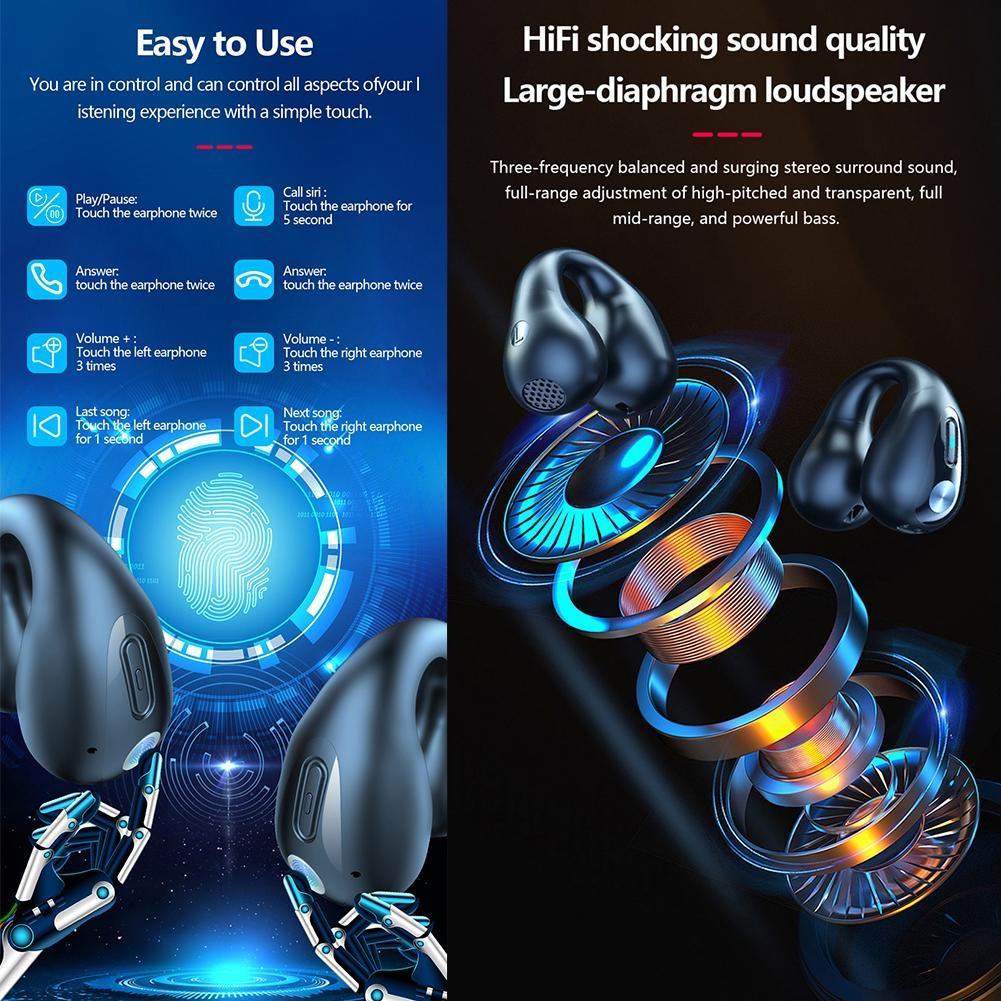 Wireless Noise-cancelling Bluetooth Earbuds with Led Display - White