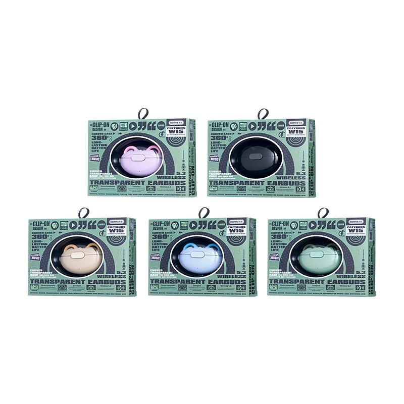 Wireless Bluetooth Earphone - Transparent Ear Clip - Ows Sports - Star Black