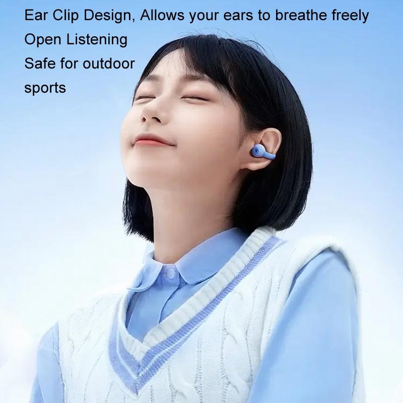 Wireless Bluetooth Earphone - Transparent Ear Clip - Ows Sports - Star Black