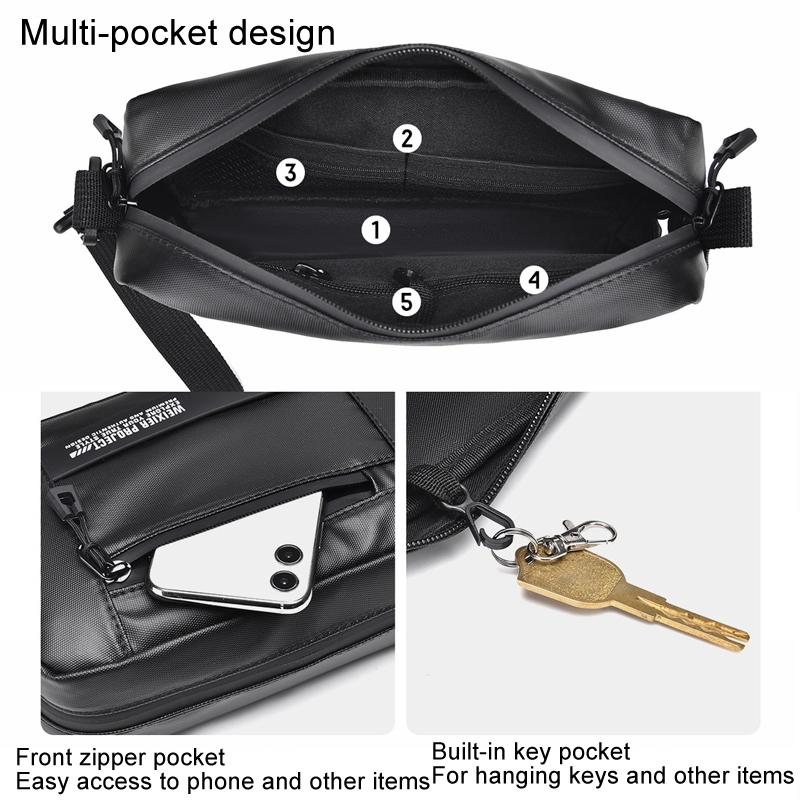 Usb Shoulder Bag For Men Portable & Stylish Outdoor Messenger Black