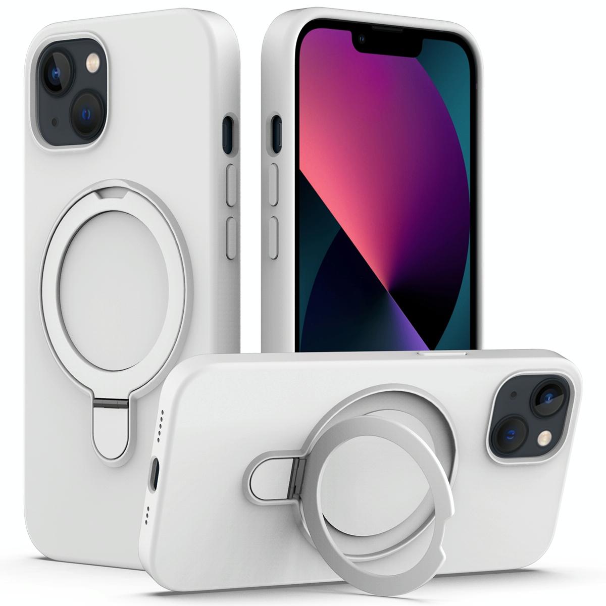 15 Iphone Magsafe Magnetic Liquid Silicone Case With Ring Holder - If Applicable