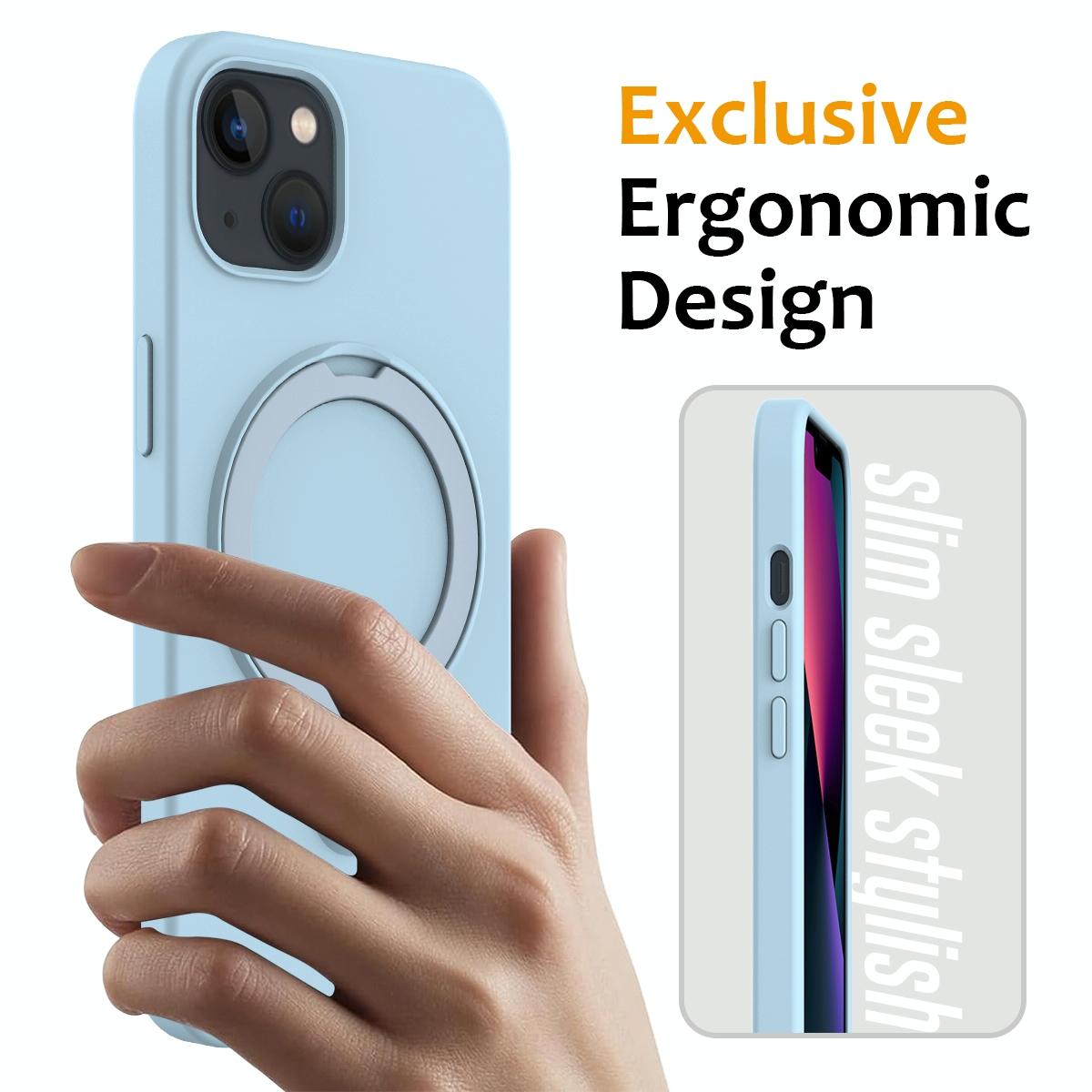 15 Iphone Magsafe Magnetic Liquid Silicone Case With Ring Holder - If Applicable