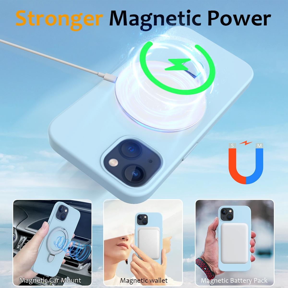15 Iphone Magsafe Magnetic Liquid Silicone Case With Ring Holder - If Applicable