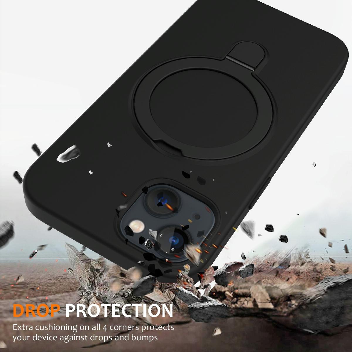 15 Iphone Magsafe Magnetic Liquid Silicone Case With Ring Holder - If Applicable