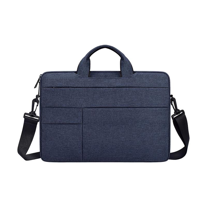 14.1-15.4 Inch Portable Laptop Shoulder Bag in Oxford Cloth & Nylon - Navy Blue
