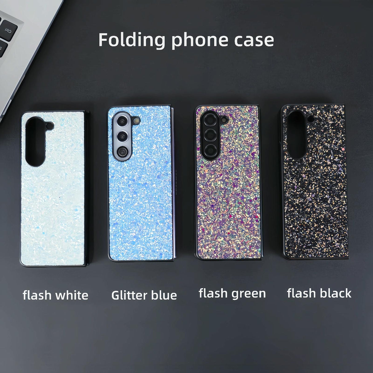 For Samsung Galaxy Z Fold4 5G Foldable Diamond Case - Compact And Stylish - Flash Black