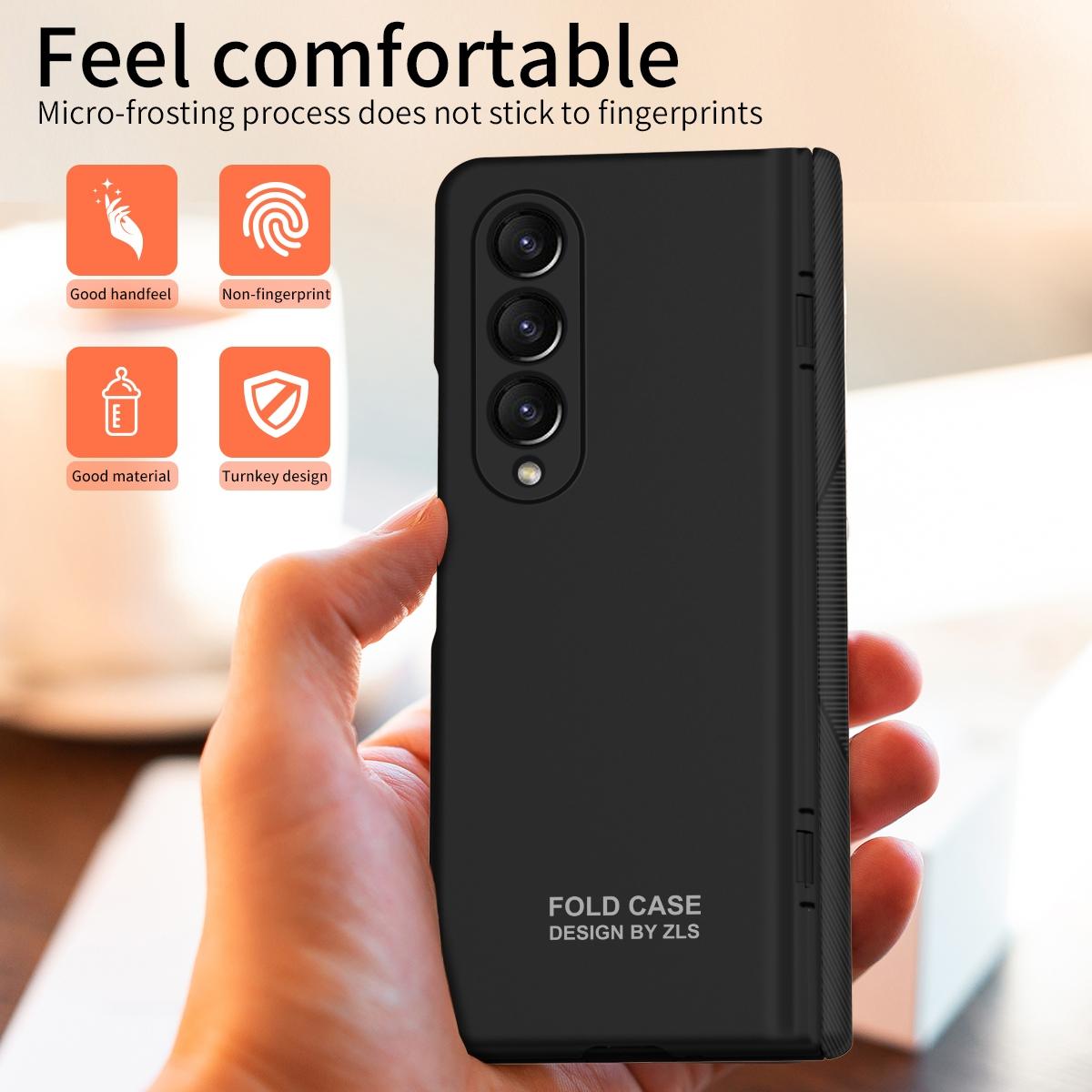 For Samsung Galaxy Z Fold4 5G Foldable Phone Case With Pen And Stylus - Coffee