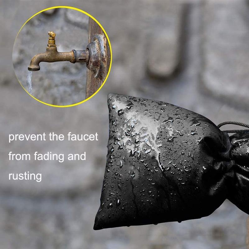 Outdoor Faucet Frost Cover - Oxford Cloth Rope Model Black