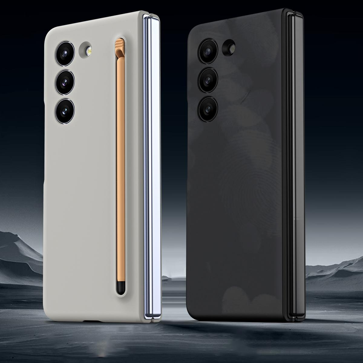 For Samsung Galaxy Z Fold4 5G Enhanced Shockproof Phone Case - Pen Design - Light Gray