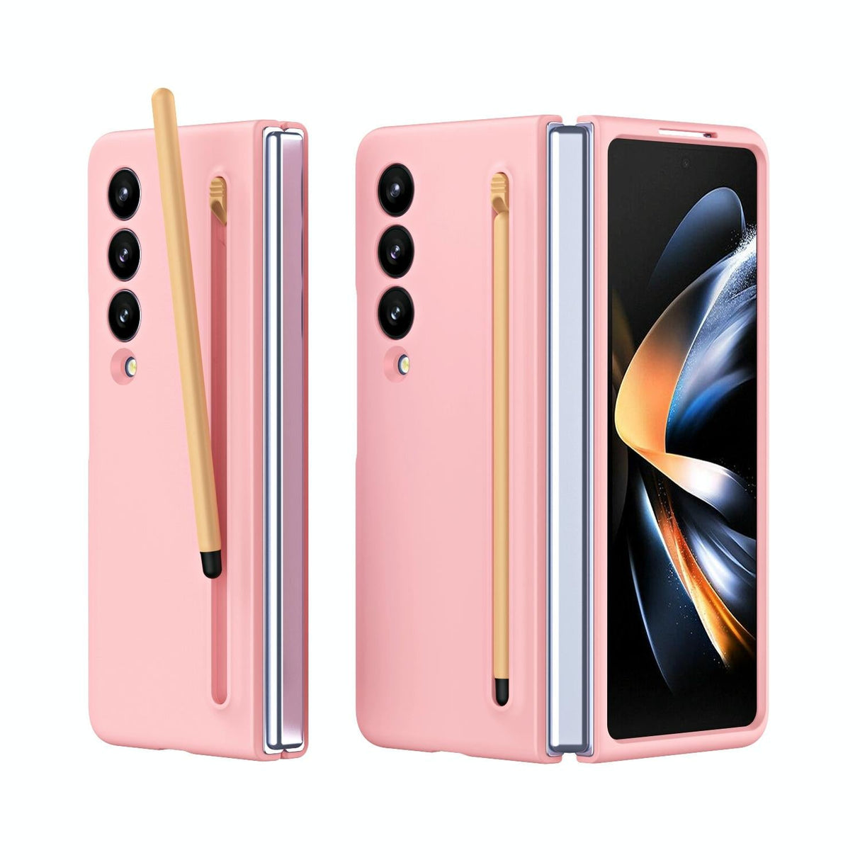 For Samsung Galaxy Z Fold4 5G Enhanced Shockproof Phone Case - Pen Design - Light Gray