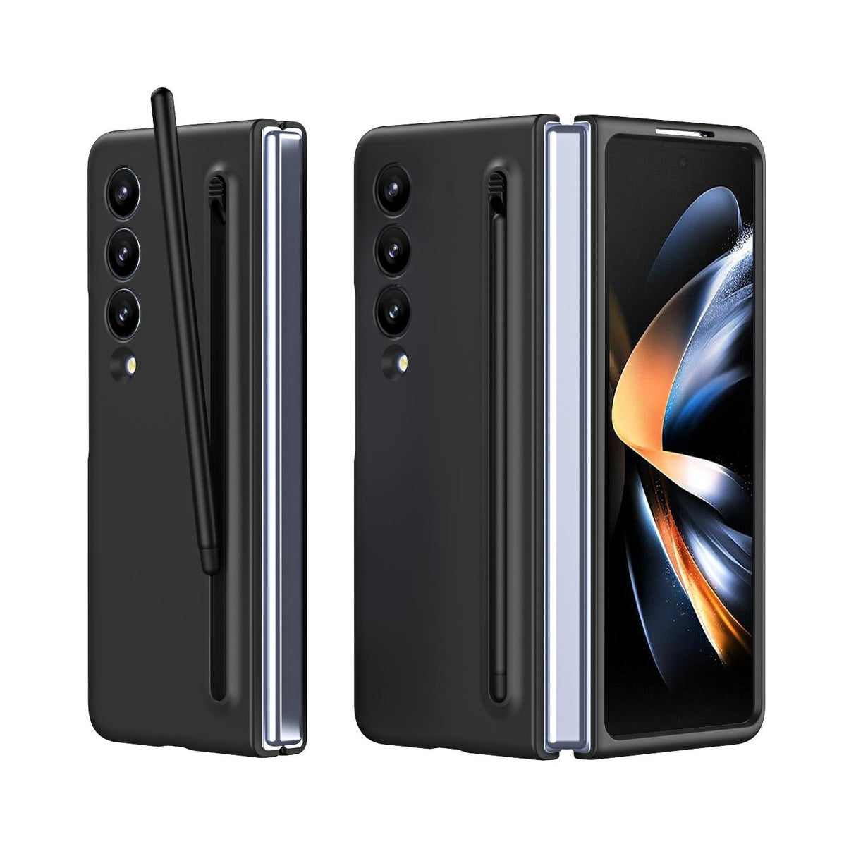 For Samsung Galaxy Z Fold4 5G Enhanced Shockproof Phone Case - Pen Design - Light Gray