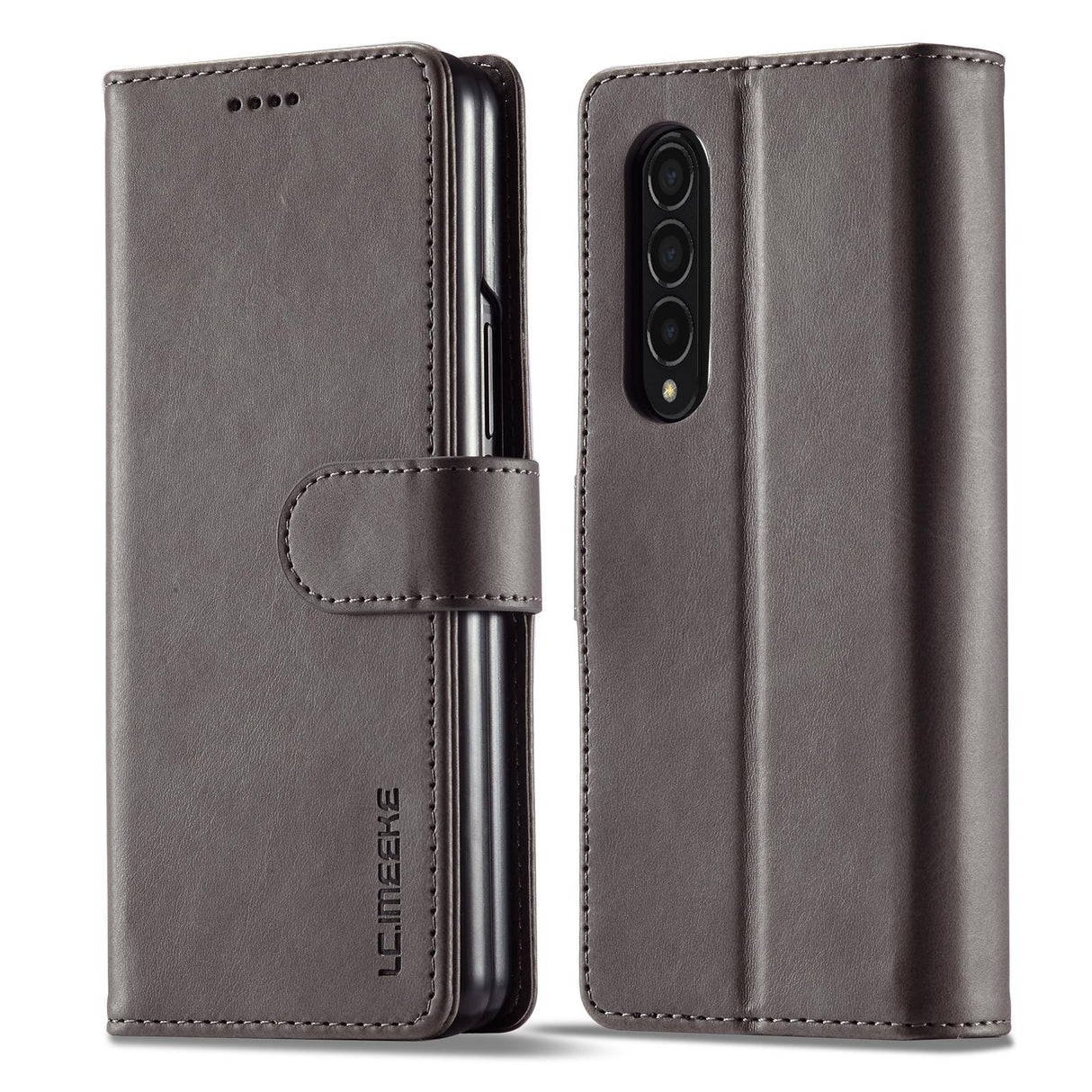 For Samsung Galaxy Z Fold4 5G Calf Leather Phone Case - Brown