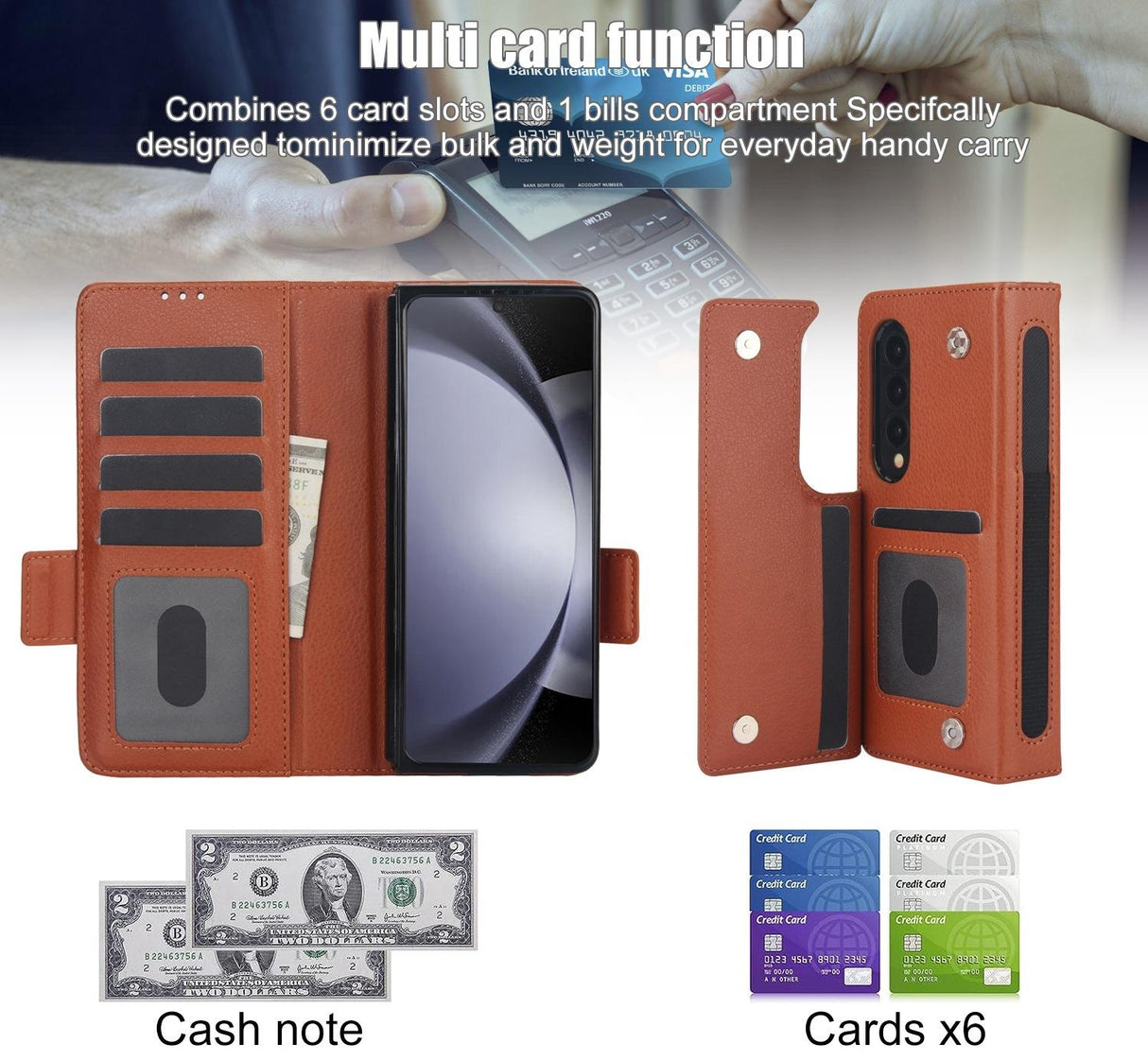 For Samsung Galaxy Z Fold4 5G Leather Phone Case With Pen Slot - White