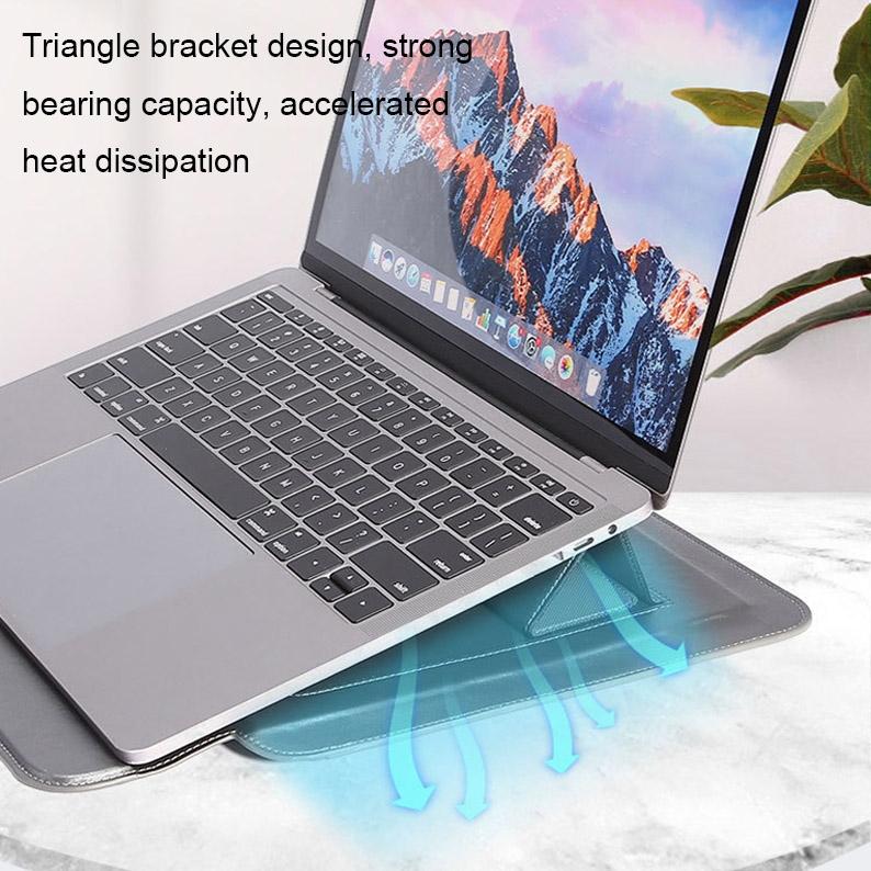 Multifunctional Laptop Bag Stand - Fits 13.3-14 Inches - Black - Gray