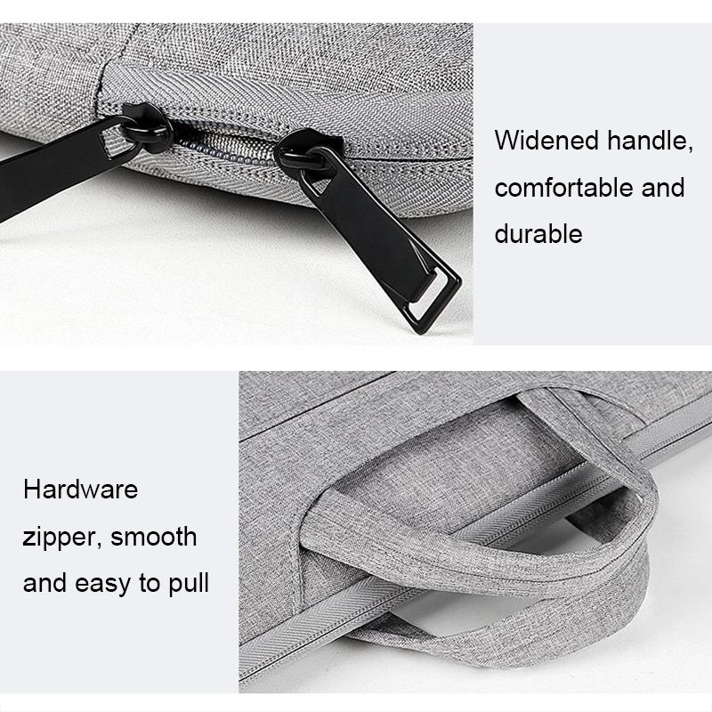 Waterproof Laptop Handbag - Large Capacity Shock-absorbing - Fits 14.1-15.4 Inches - Grey
