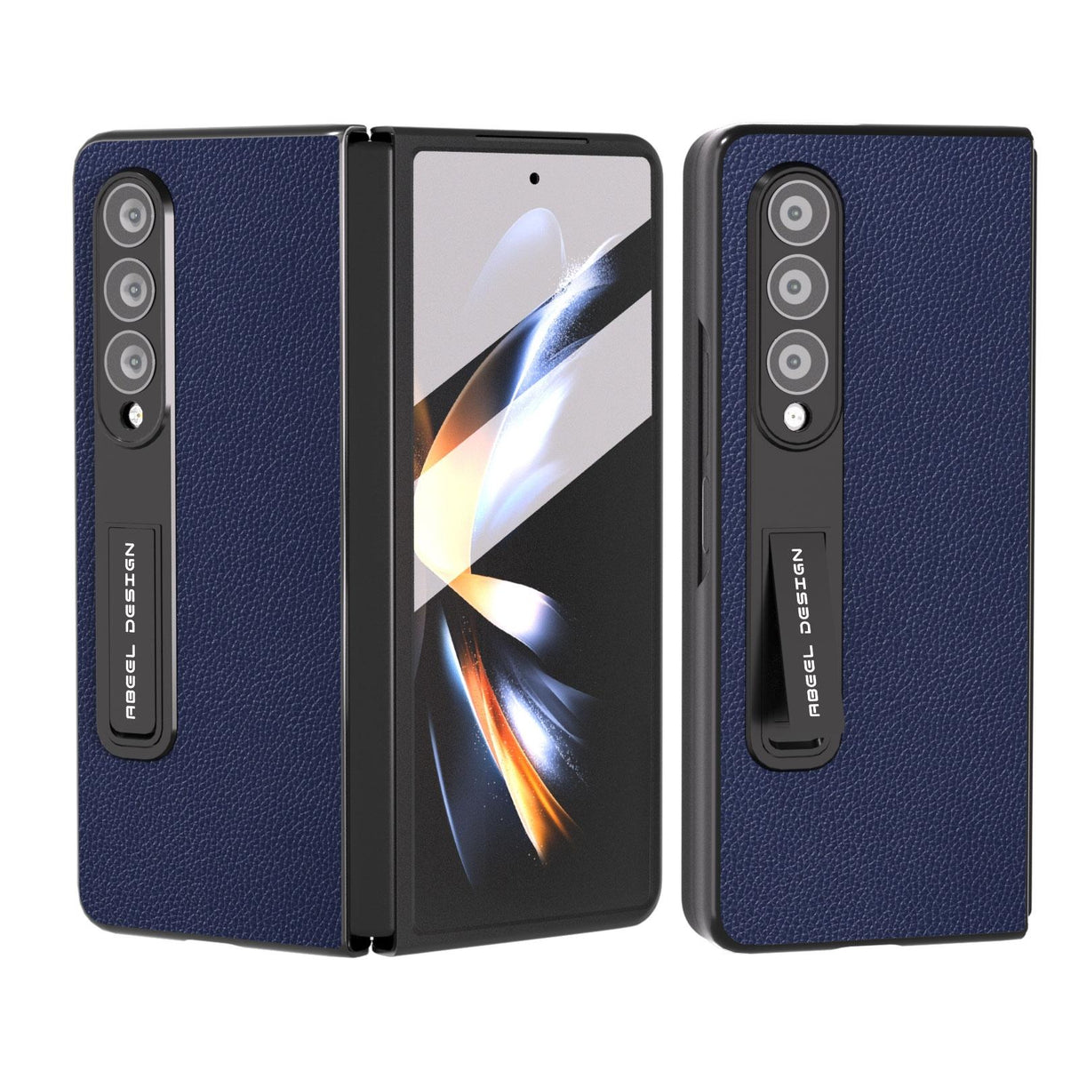 For Samsung Galaxy Z Fold4 5G Leather Phone Case With Holder - Royal Blue
