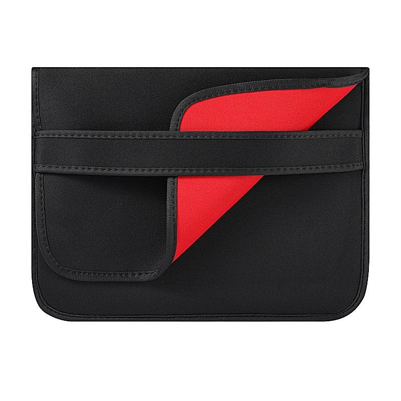 Horizontal Flap Clutch Bag with Neoprene Laptop Lining - Black - 13 Inch