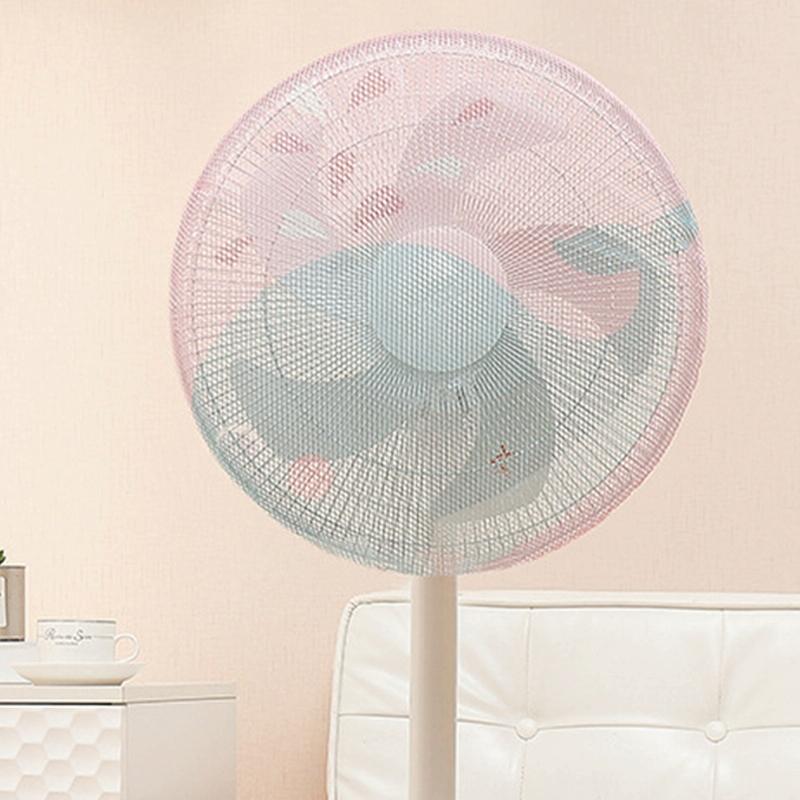18-inch Cartoon Children's Electric Fan with All-inclusive Mesh Protection Net and Anti-pinch Hand Cover - Little Gray Wolf