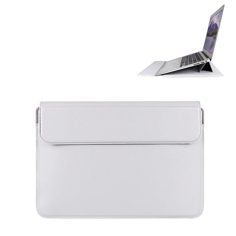 Leather Laptop Liner Bag - 14.1-15.4 Inches with Stand Function - Sapphire Blue