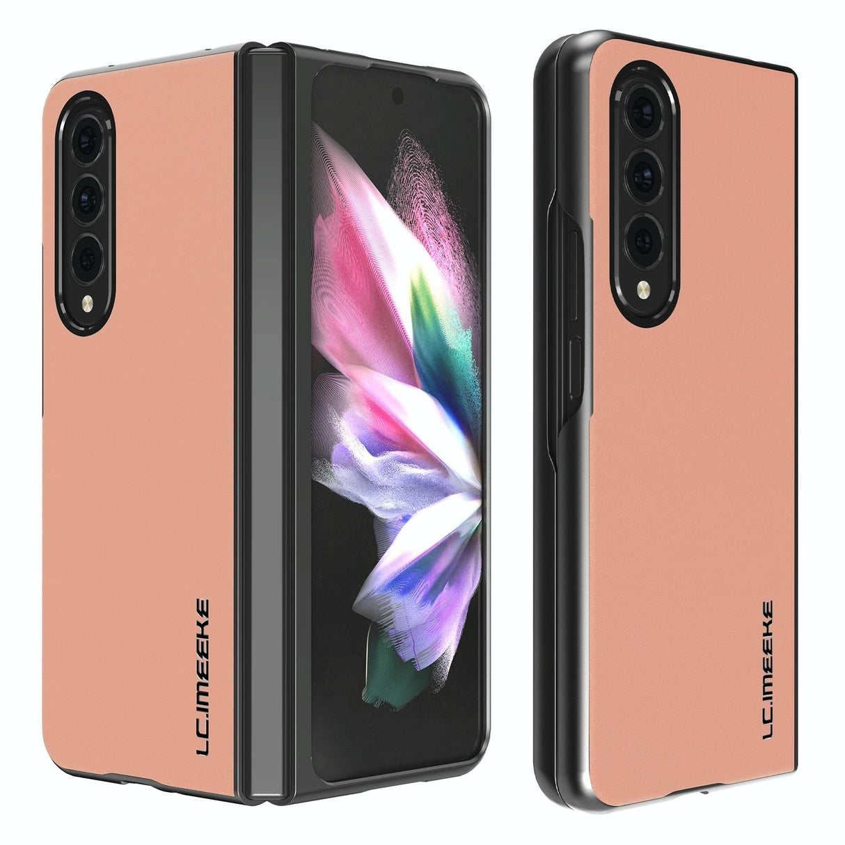 For Samsung Galaxy Z Fold4 5G Leather Shockproof Case - Pink