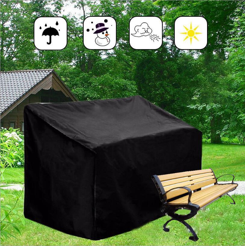 Waterproof Outdoor Bench Cover - Fits 3 Seats - 163x66x89cm - Black / Silver
