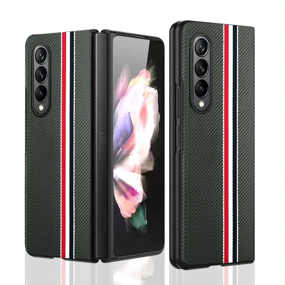 For Samsung Galaxy Z Fold4 5G Shockproof Twill Phone Case - Pc Tpu - Black