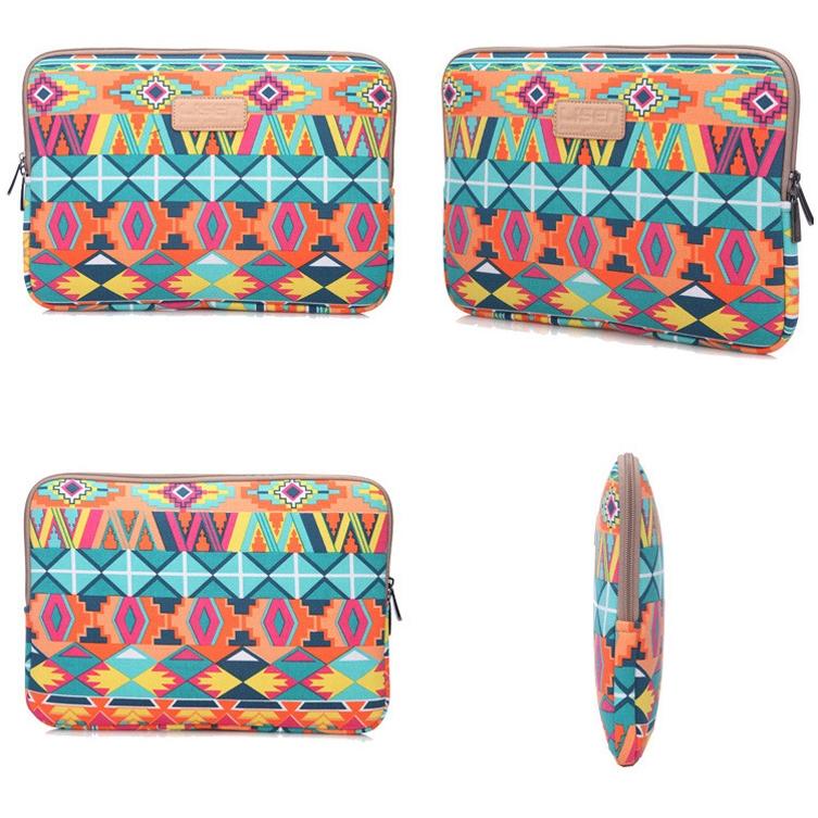 13 Inch Lingge Laptop Liner Bag - Pattern Design - Green Pattern Diamond Lattice