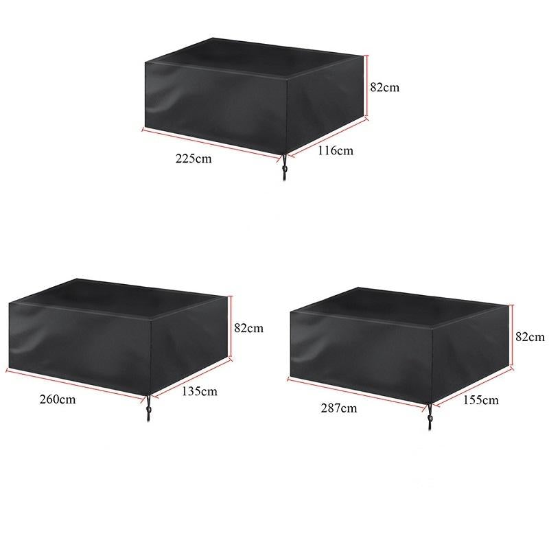 Water-repellent Billiard Table Cover - 287x155x82cm - Black