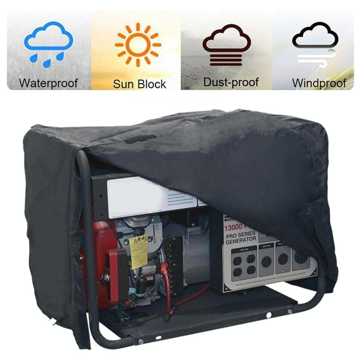 Waterproof Generator Cover - 97x76x76cm - Black Oxford Cloth