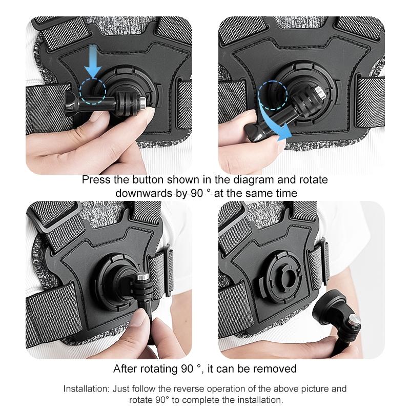 Adjustable Chest Strap with Mount and Screw - 3 In 1