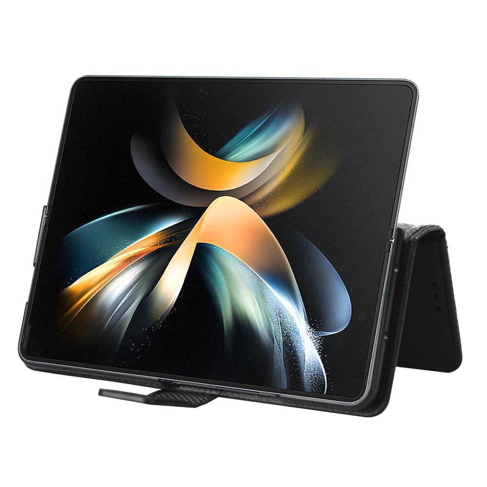 For Samsung Galaxy Z Fold4 5G Textured Leather Phone Case - White