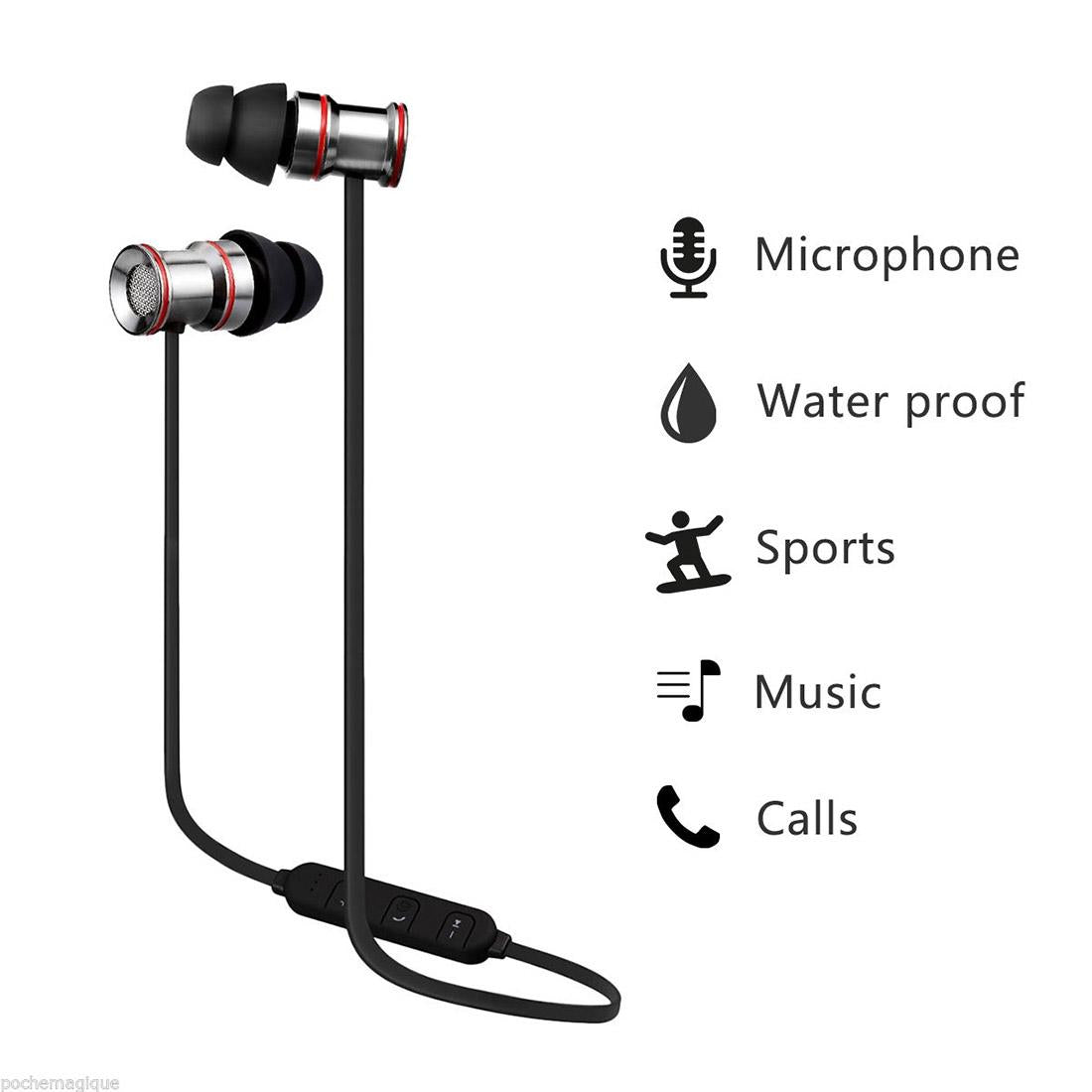 Waterproof Magnetic Sport Earbuds with Mic - Wireless Bluetooth V4.1 - Ip7G9654A