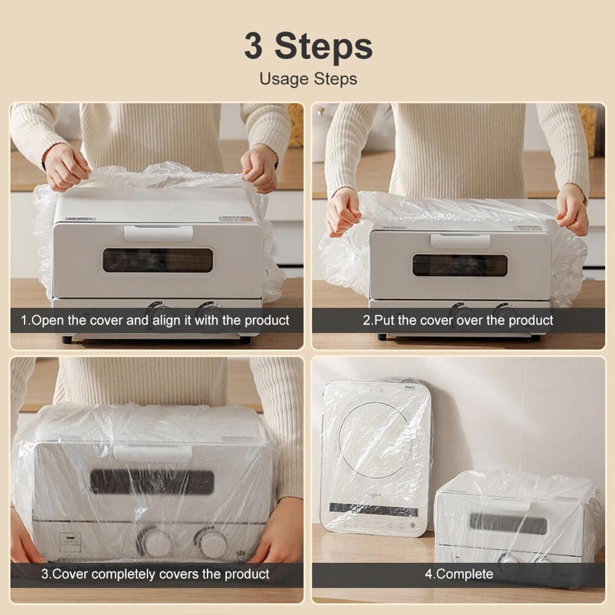 10-pack Disposable Dust Covers for Electric Cooker and Oven - 120x120cm White - 120X120Cm