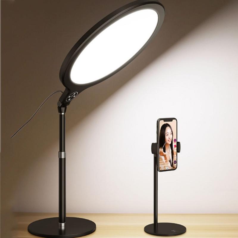 Large Desktop Beauty Fill Light Bracket for Live Broadcast and Photography - 14.2 Inch & 36cm - Black